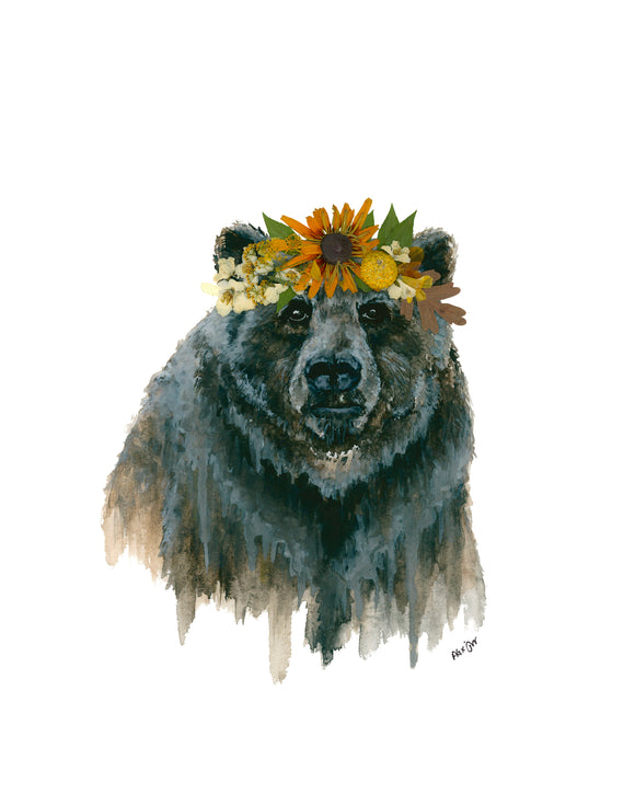 NEW PRINT - Mama Bear I - Oxeye Floral Co. X Jill Weston Art