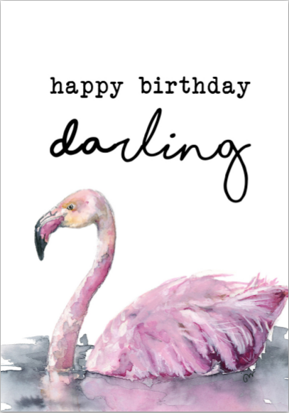 Card - Happy Birthday Flamingo