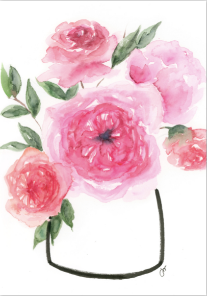 Card - Pink Peonies