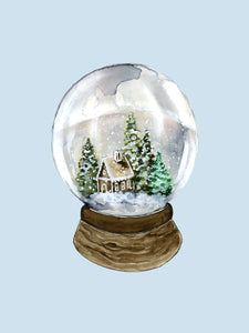 Print - Gingerbread House Snow Globe
